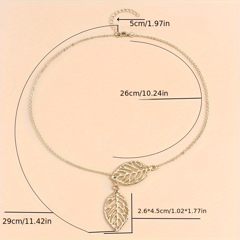 Simple Chic Y-Necklace, Monochrome Circle Alloy Clavicle Necklace for Women, Rod Accent, Minimalist Style Jewelry