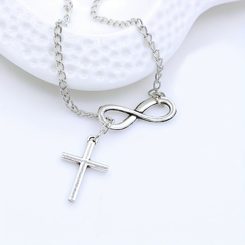 Simple Lucky 8 Cross Short Necklace Jewelry