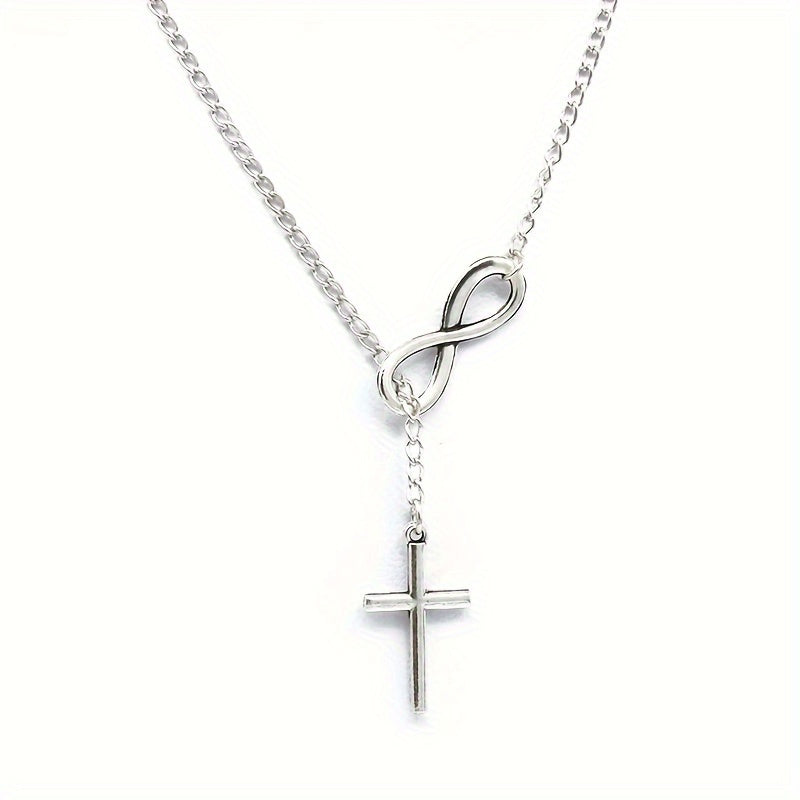 Simple Lucky 8 Cross Short Necklace Jewelry