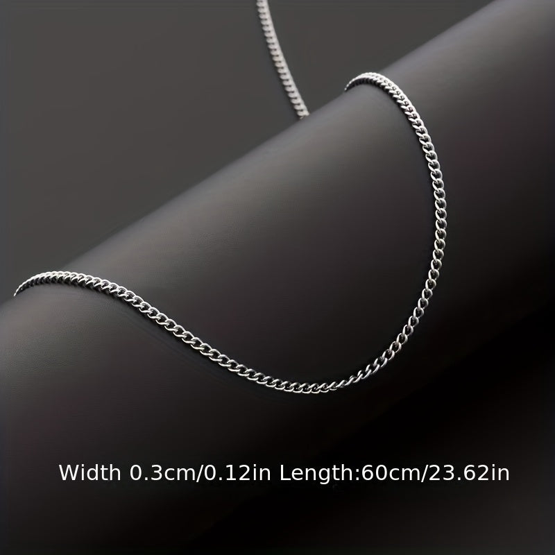 Men's Fashion Necklace Simple Titanium Steel Non-fading Diy Single Chain Accessories 3mm Stainless Steel Non-fading Single Chain Accessories, father's day gift