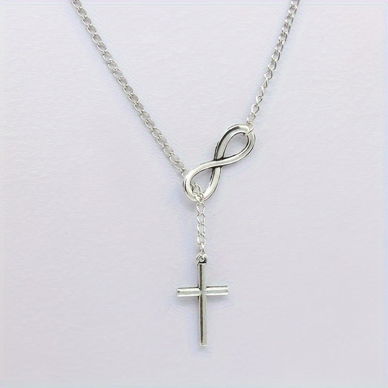 Simple Lucky 8 Cross Short Necklace Jewelry